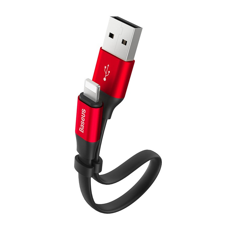 BASEUS 23cm USB Cable 2A USB-A to iP Charging Cord Portable Data Sync Cable - Red