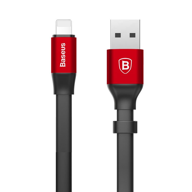 BASEUS 23cm USB Cable 2A USB-A to iP Charging Cord Portable Data Sync Cable - Red