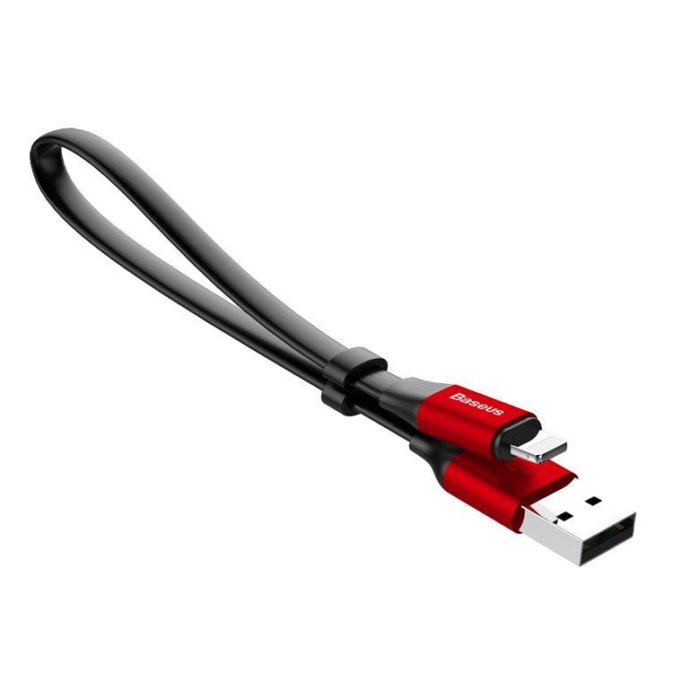 BASEUS 23cm USB Cable 2A USB-A to iP Charging Cord Portable Data Sync Cable - Red