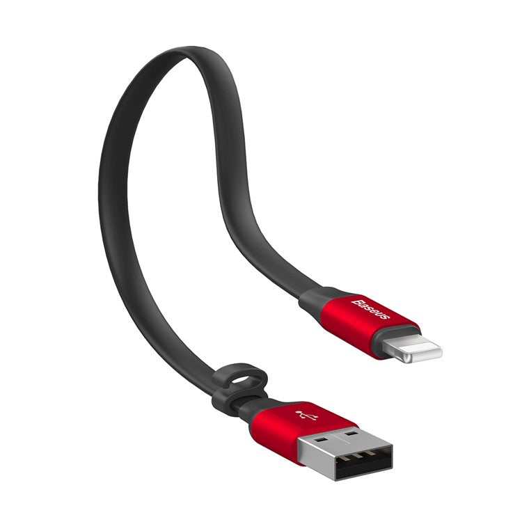 BASEUS 23cm USB Cable 2A USB-A to iP Charging Cord Portable Data Sync Cable - Red