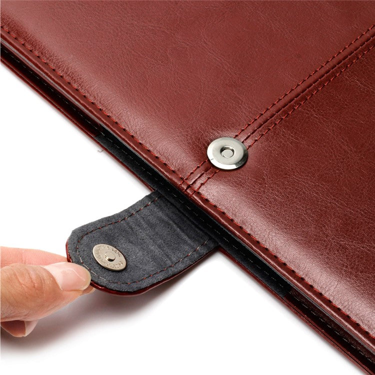 Crazy Horse Leather Case Protector for MacBook Pro 13-inch (2016) A1706/A1708/A1989/A2159/A2251/A2289/A2338 - Brown