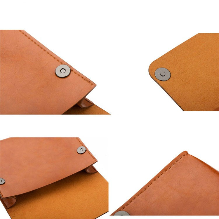 SOYAN PU Leather Pouch Bag Cover for Macbook Air / Pro Power Adapter - Light Brown