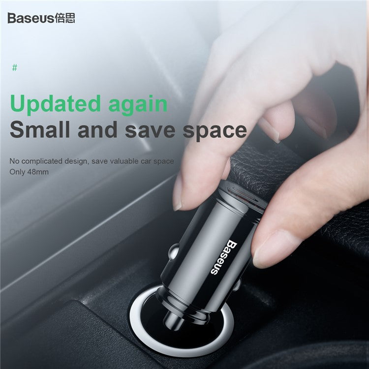 BASEUS Car Charger Adapter PPS 30W Fast Charger with USB Type-C Ports Support PD3.0/QC4.0/SCP/QC3.0/AFC - Black