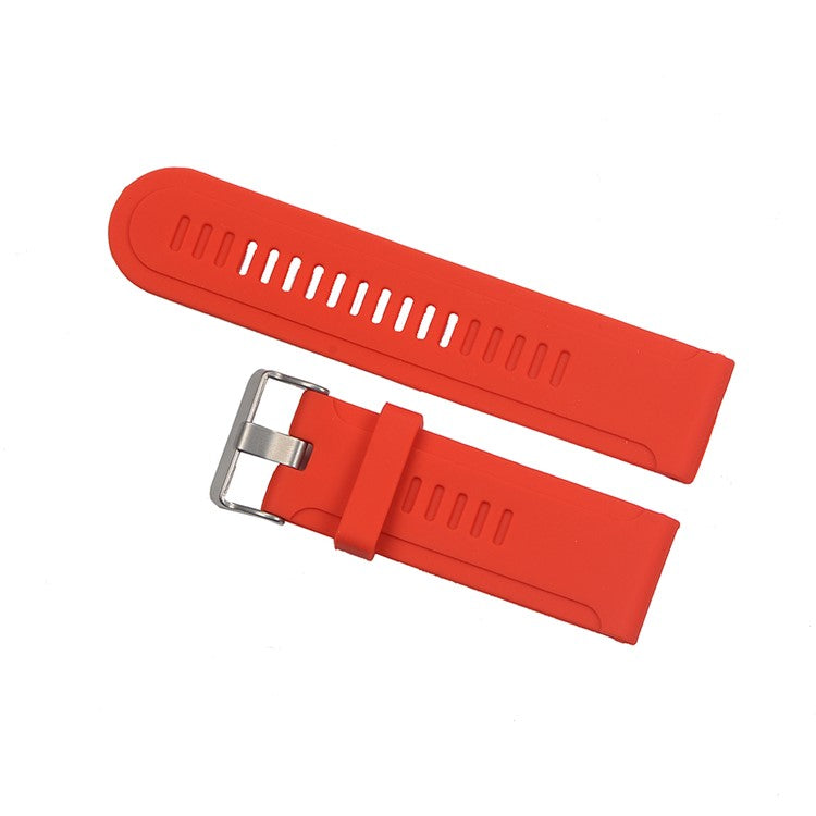 Soft Silicone Watch Band for Garmin Fenix 3/Fenix 3 HR/Fenix 2 etc + Lugs Adapters + Tools - Red