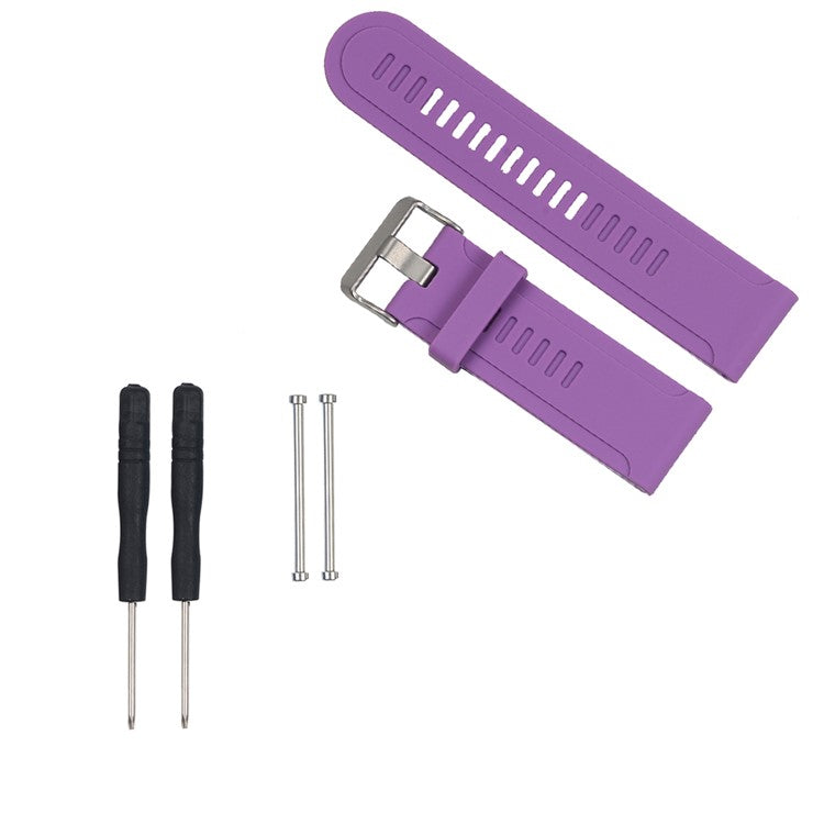 Silicone Watchband Replacement for Garmin Fenix 3/Fenix 3 HR/Fenix 2 etc + Lugs Adapters + Tools - Purple