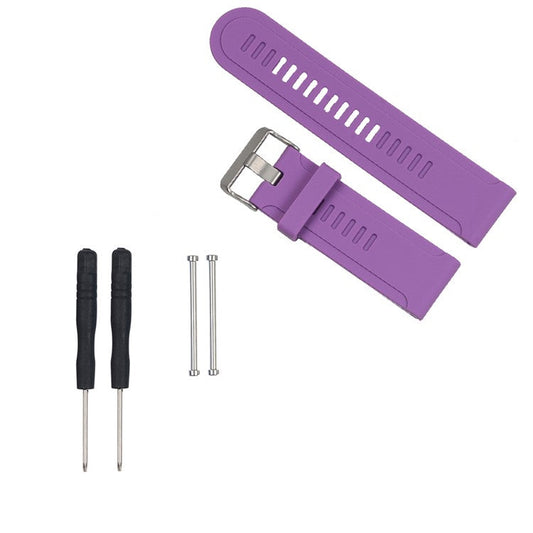Silicone Watchband Replacement for Garmin Fenix 3/Fenix 3 HR/Fenix 2 etc + Lugs Adapters + Tools - Purple