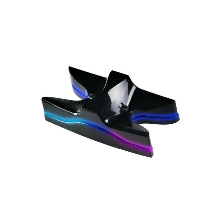 PS4 LED Light Controlled Dual Charger Station USB LED Charging Stand Dock - Black