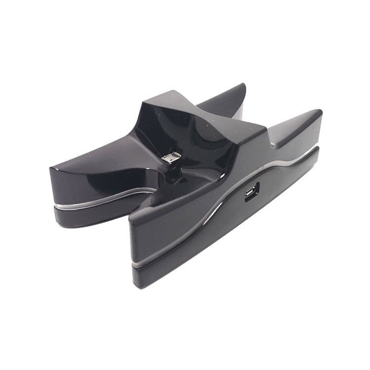 PS4 LED Light Controlled Dual Charger Station USB LED Charging Stand Dock - Black