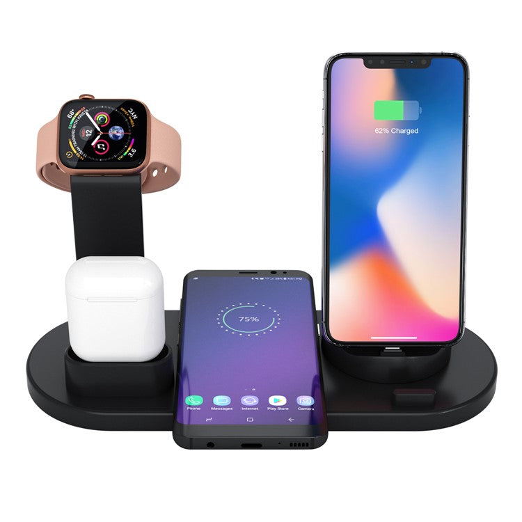 UD15 3 in 1 Rotatable Wireless Charging Dock Station for Apple iPhone/Android Device /Type-C Device - Black