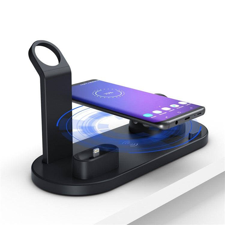 UD15 3 in 1 Rotatable Wireless Charging Dock Station for Apple iPhone/Android Device /Type-C Device - Black