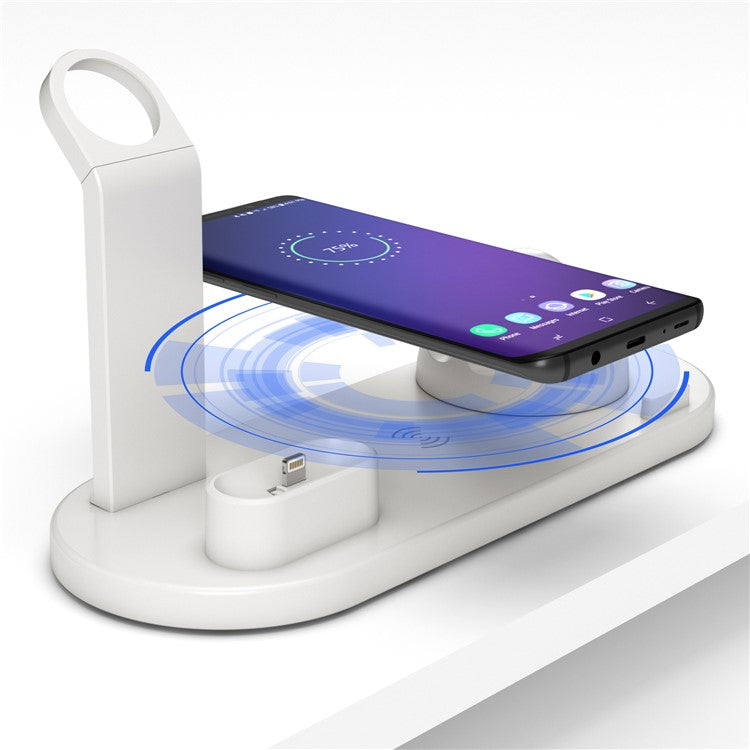 UD15 3 in 1 Rotatable Wireless Charging Dock Station for Apple iPhone/Android Device/Type-C Device - White