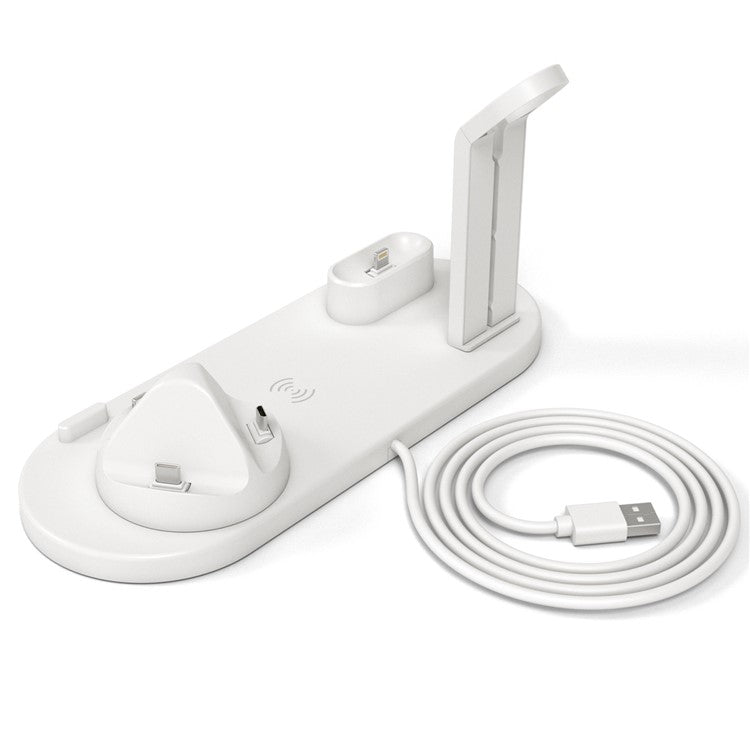 UD15 3 in 1 Rotatable Wireless Charging Dock Station for Apple iPhone/Android Device/Type-C Device - White