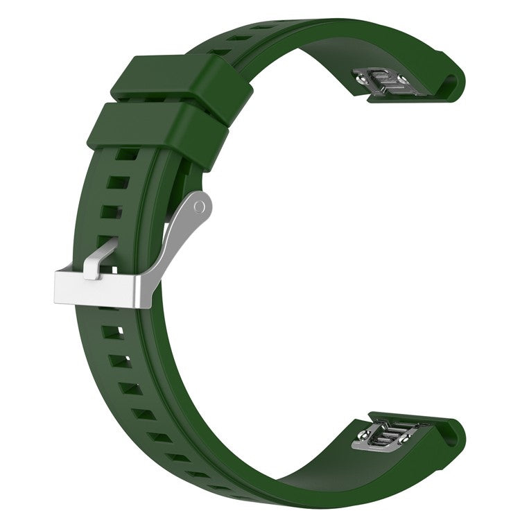 26mm Silicone Watch Strap for Garmin Fenix 5X/Fenix 3 HR/Quatix 3/D2, Soft Adjustable Wristband - Army Green