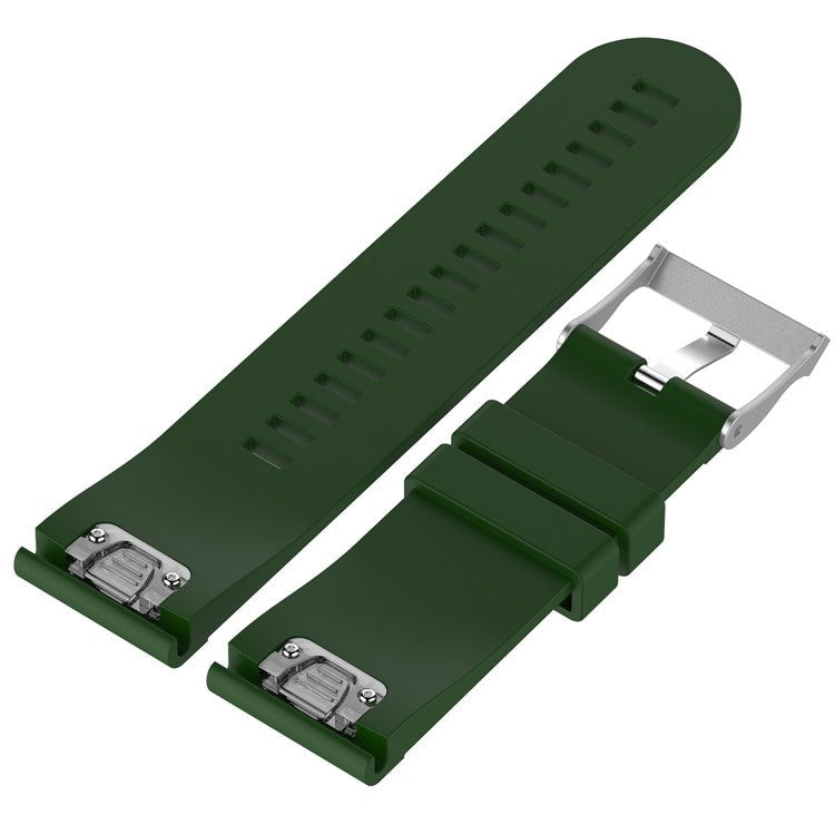 26mm Silicone Watch Strap for Garmin Fenix 5X/Fenix 3 HR/Quatix 3/D2, Soft Adjustable Wristband - Army Green