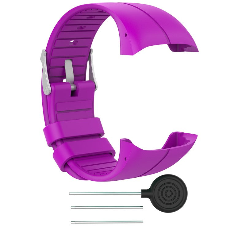 For Polar M400/M430/M200 Flexible Silicone Watch Strap Adjustable Wrist Band Replacement - Purple