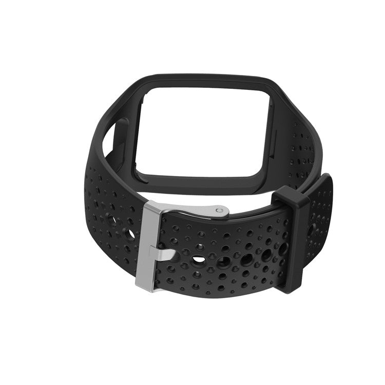 Soft Silicone Wrist Watch Band Strap for TomTom Multi-sport Runner 1 - Black