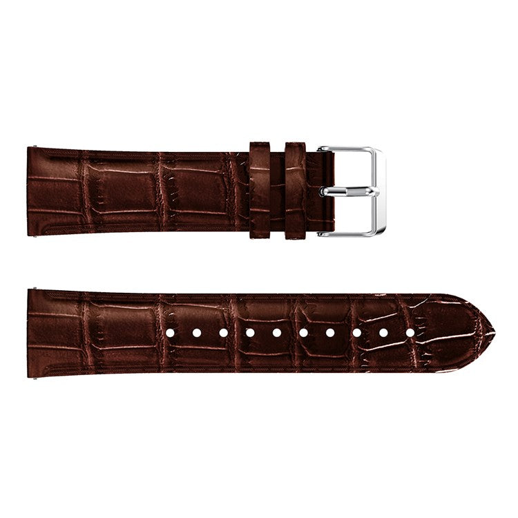 20mm Crocodile Texture Genuine Leather Watch Replacement Strap for Samsung Galaxy Gear Sport - Brown