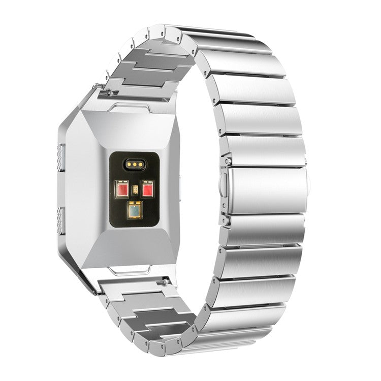 Classic Stainless Steel Watch Strap + Connector for Fitbit Ionic - Silver Color