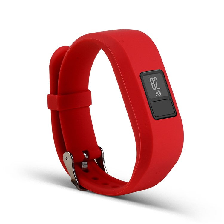 For Garmin Vivofit 3 Soft Silicone Watch Band Adjustable Replacement Strap - Red