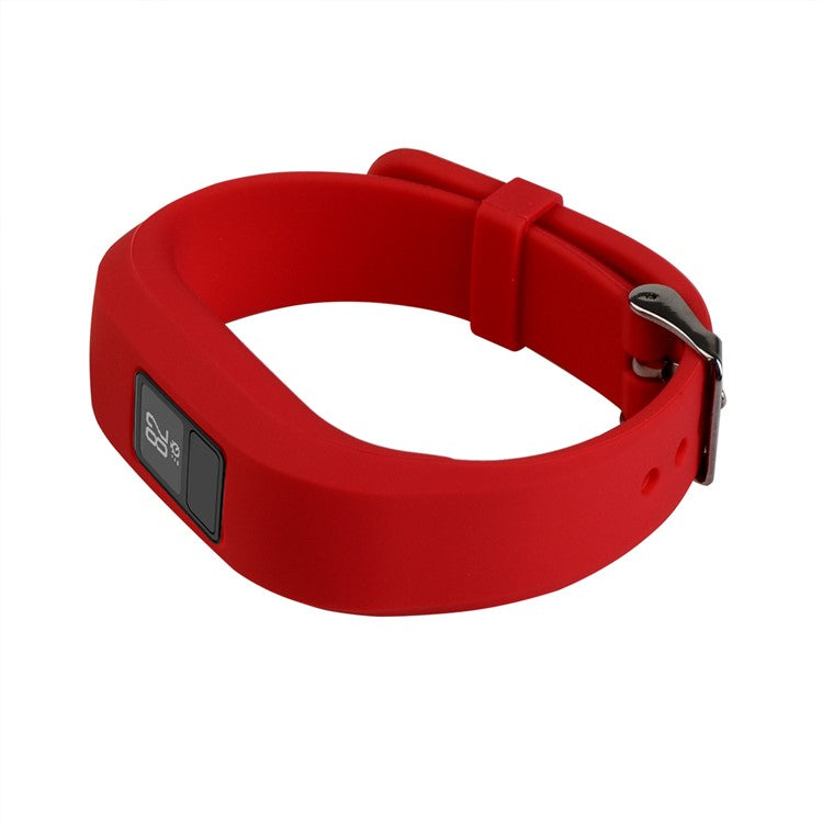 For Garmin Vivofit 3 Soft Silicone Watch Band Adjustable Replacement Strap - Red