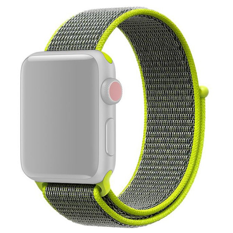 For Apple Watch Series 10 46mm / Ultra 2 Ultra 49mm / Series 9 8 7 45mm / SE (2023) SE (2022) SE 6 5 4 44mm / 3 2 1 42mm Nylon Watch Band Adjustable Breathable Replacement Wristband - Green
