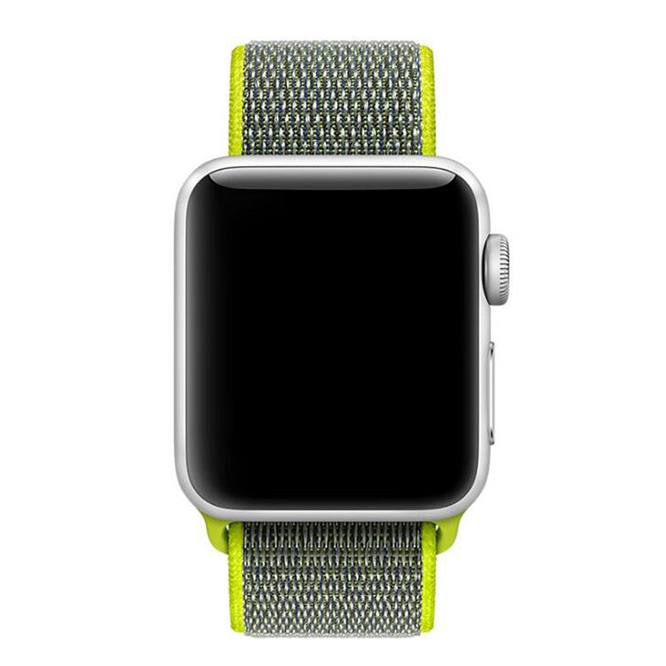 For Apple Watch Series 10 46mm / Ultra 2 Ultra 49mm / Series 9 8 7 45mm / SE (2023) SE (2022) SE 6 5 4 44mm / 3 2 1 42mm Nylon Watch Band Adjustable Breathable Replacement Wristband - Green