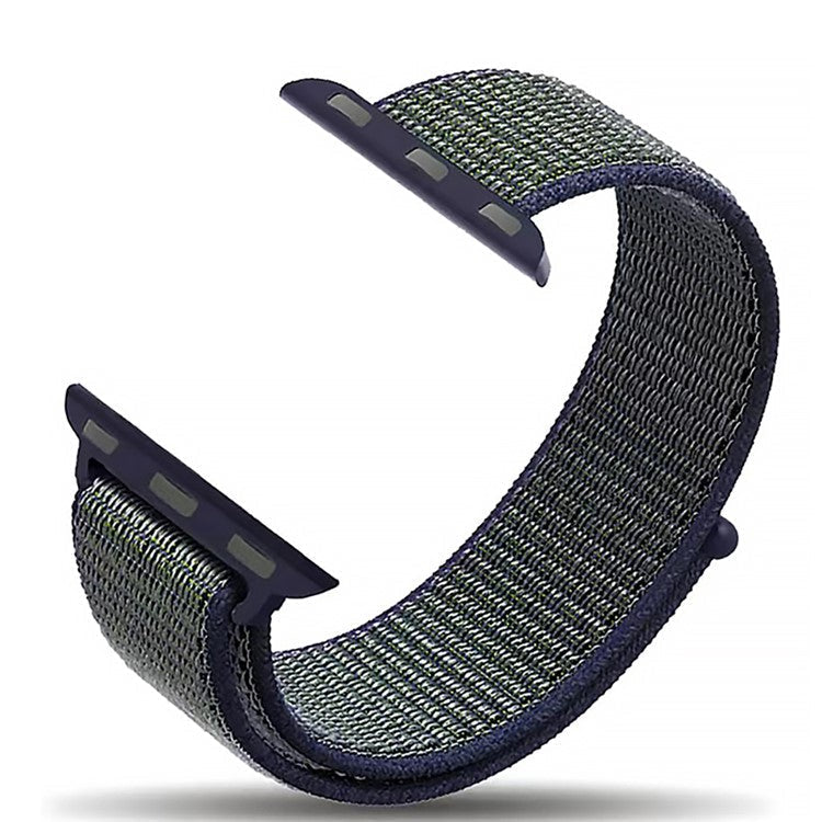 For Apple Watch Series 10 46mm / Ultra 2 Ultra 49mm / Series 9 8 7 45mm / SE (2023) SE (2022) SE 6 5 4 44mm / 3 2 1 42mm Nylon Watch Band Adjustable Breathable Replacement Wristband - Green / Blue