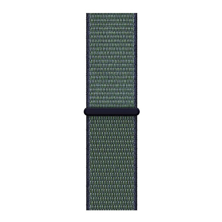 For Apple Watch Series 10 46mm / Ultra 2 Ultra 49mm / Series 9 8 7 45mm / SE (2023) SE (2022) SE 6 5 4 44mm / 3 2 1 42mm Nylon Watch Band Adjustable Breathable Replacement Wristband - Green / Blue