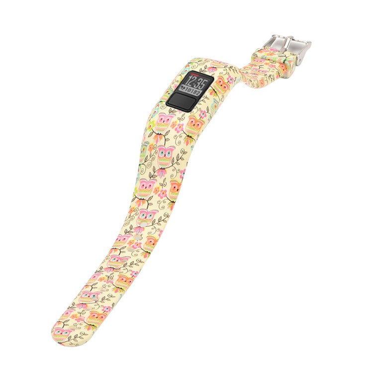Pattern Printing Adjustable Sports Flexible Silicone Watch Band for Garmin Vivofit JR - Owls