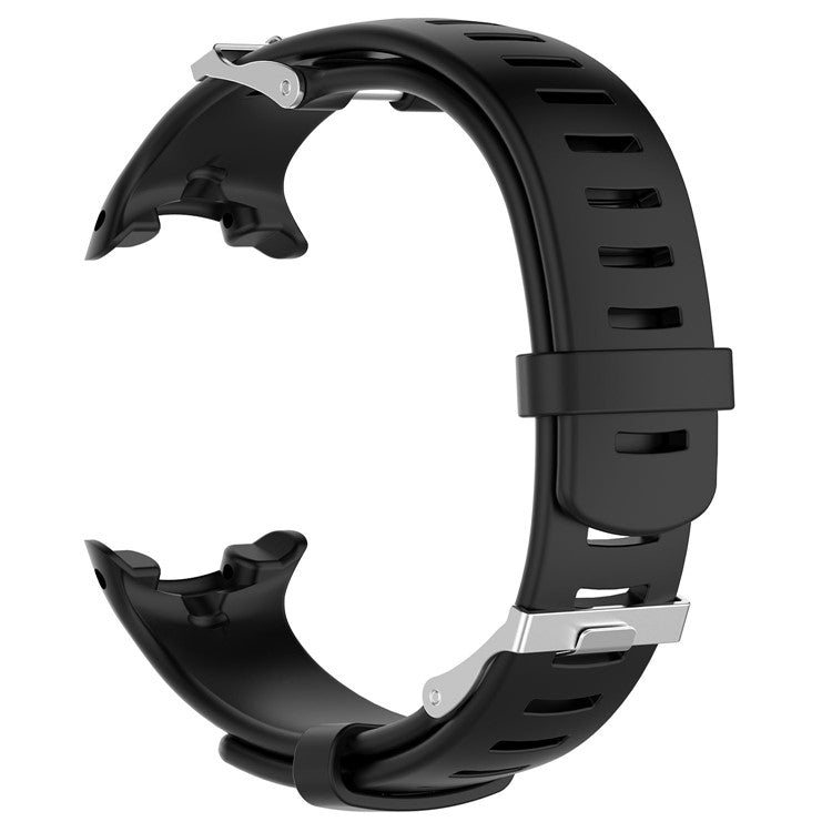 Flexible Silicone Watch Band Strap for Suunto D4i Novo Submersion Watch - Black