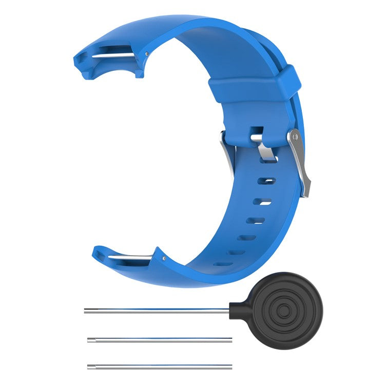 Soft Silicone Watch Sports Strap for Garmin Approach S3 with Spring Bars and Tool - Blue
