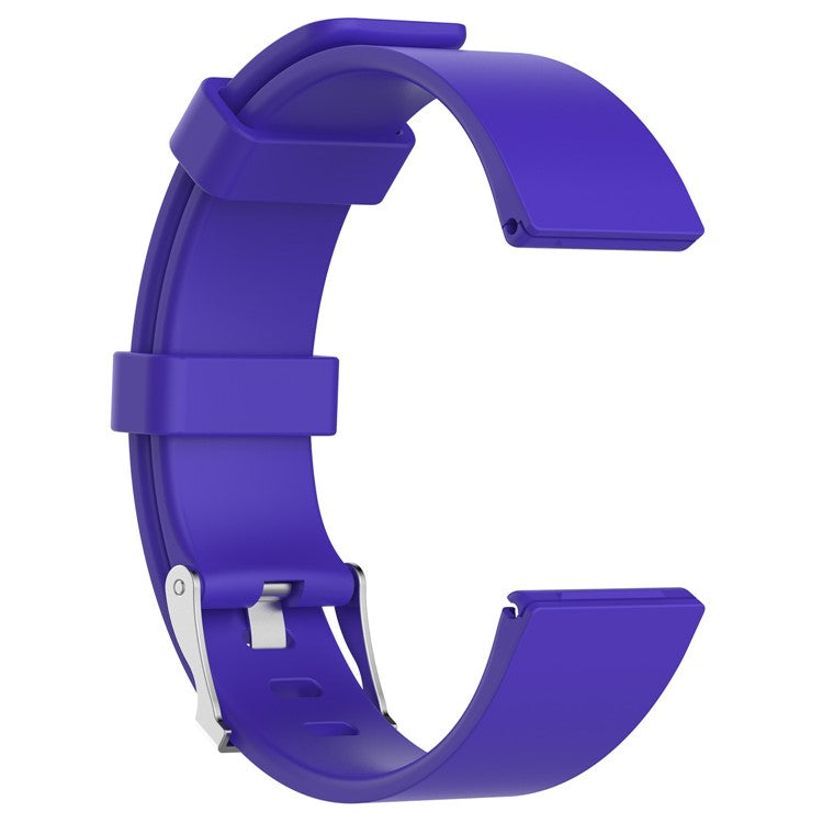 For Fitbit Versa TPE Watch Band Adjustable Sports Replacement Strap - Size: L / Dark Purple