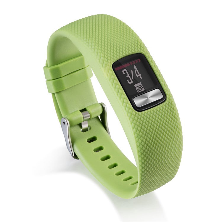 For Garmin Vivofit 4 Watch Band Flexible Lozenge Texture TPE+TPU Watch Strap - Size: S / Green