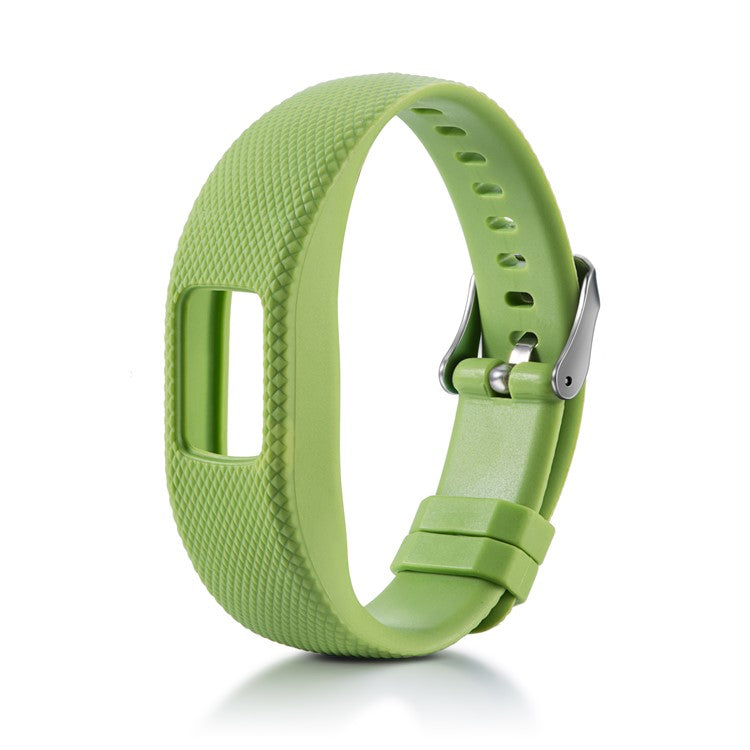 For Garmin Vivofit 4 Watch Band Flexible Lozenge Texture TPE+TPU Watch Strap - Size: S / Green