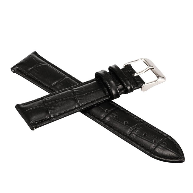 22mm Crocodile Texture PU Leather Watch Strap for Samsung Gear S3 Frontier / S3 Classic - Black