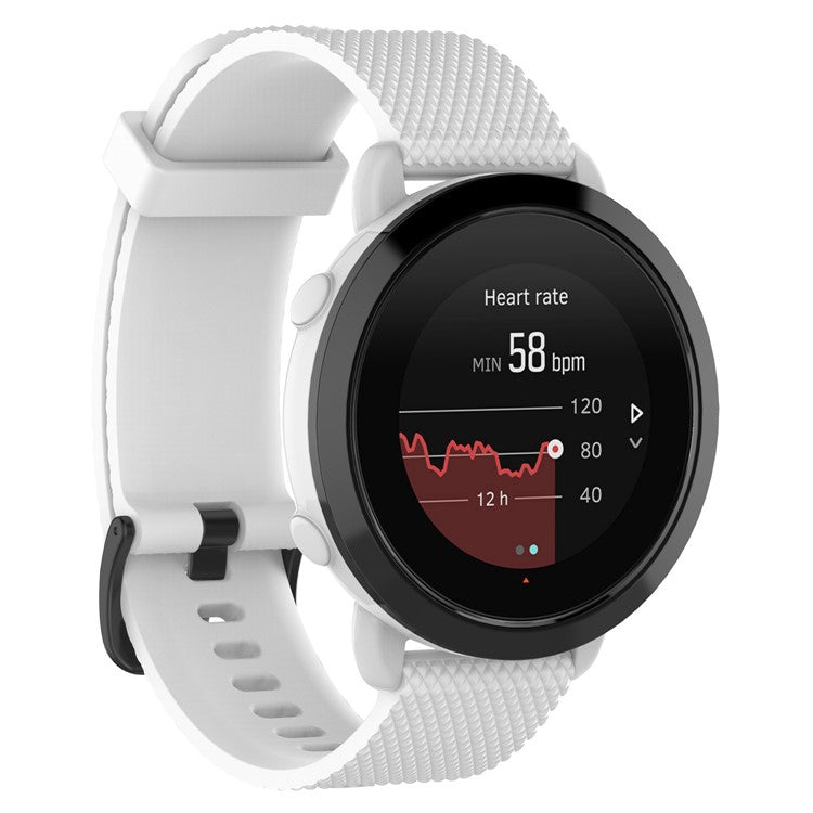 Textured Silicone Watch Sport Band for Suunto 3 Fitness - White / Size: S
