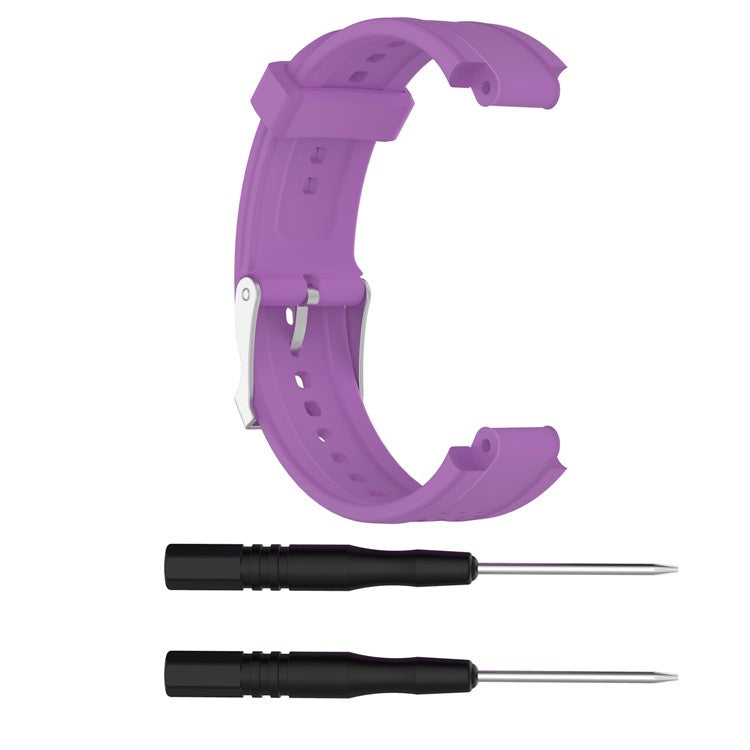 Women Silicone Sports Watchband Strap with Installation Tools for Garmin Forerunner 25 - Purple