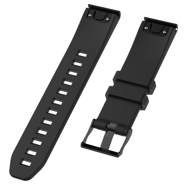 22mm Silicone Watch Band for Garmin Fenix 5 / Forerunner 935 945 / Quatix 5 / Quatix 5 Sapphire / Approach S60 Twill Texture Wrist Strap - Black