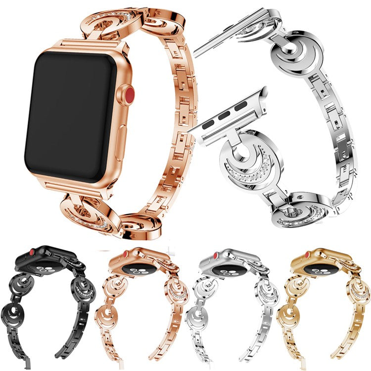 Sparkling Rhinestone Alloy Watch Band for Apple Watch Series 10 46mm / Ultra 2 Ultra 49mm / 9 8 7 45mm / SE (2023) SE (2022) SE 6 5 4 44mm / 3 2 1 42mm - Silver