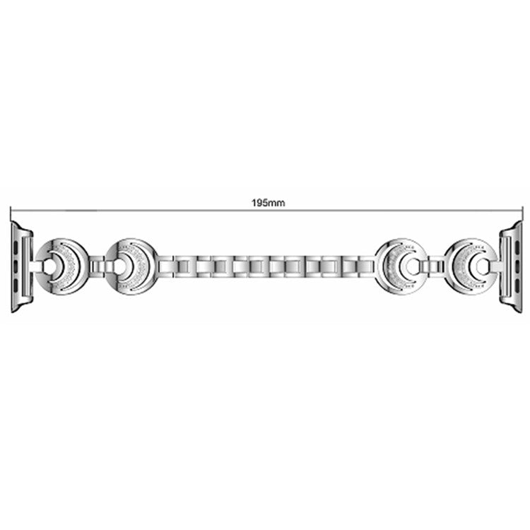 Sparkling Rhinestone Alloy Watch Band for Apple Watch Series 10 46mm / Ultra 2 Ultra 49mm / 9 8 7 45mm / SE (2023) SE (2022) SE 6 5 4 44mm / 3 2 1 42mm - Silver