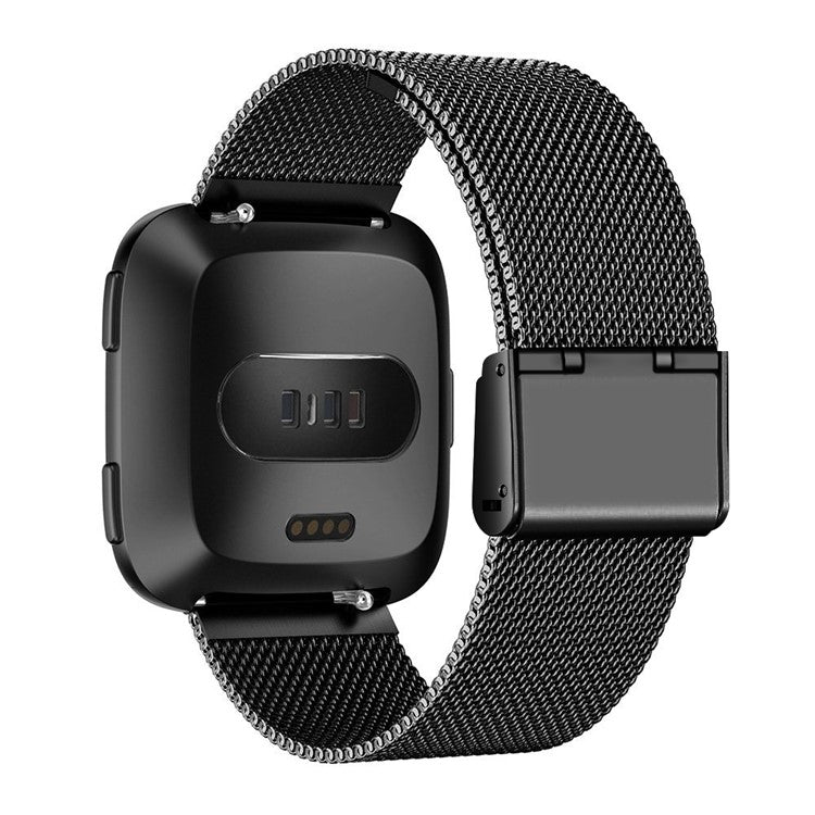 Luxury Milanese Band for Fitbit Versa/Versa 2/Versa Lite, Stainless Steel Watch Strap Replacement - Black