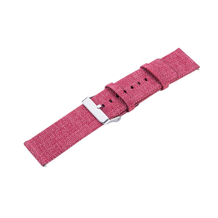 Metal Buckle Nylon Canvas Watch Strap Replacement 22mm for Samsung Galaxy Watch 46mm/Garmin Vivoactive 4 - Red
