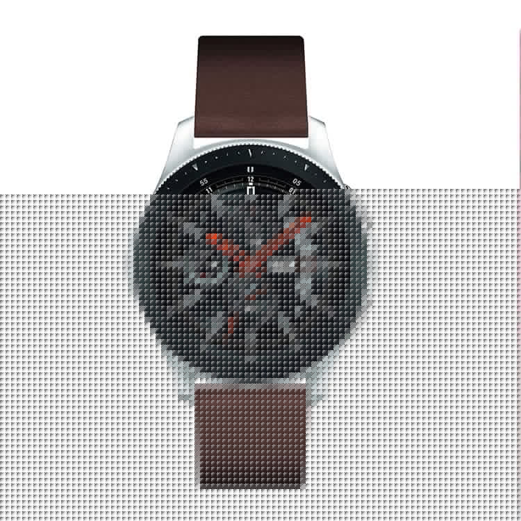 22mm Textured Genuine Leather Watch Band Strap Replacement for Samsung Galaxy Watch 46mm - Coffee