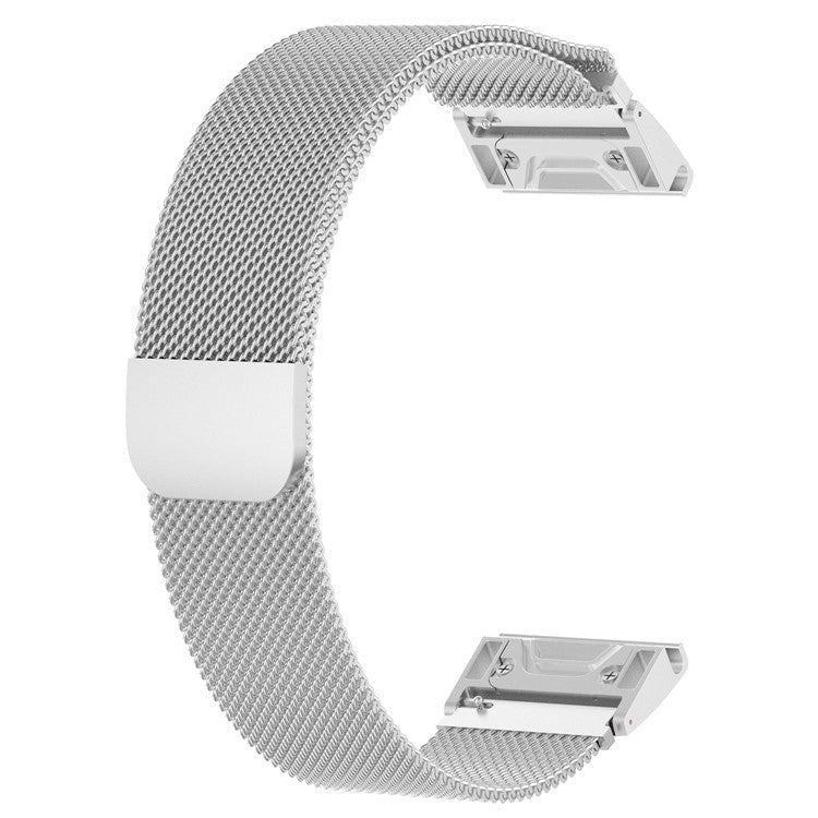 For Garmin Fenix 5S / Fenix 5S Plus Milanese Stainless Steel Watch Band Replacement 20mm - Silver