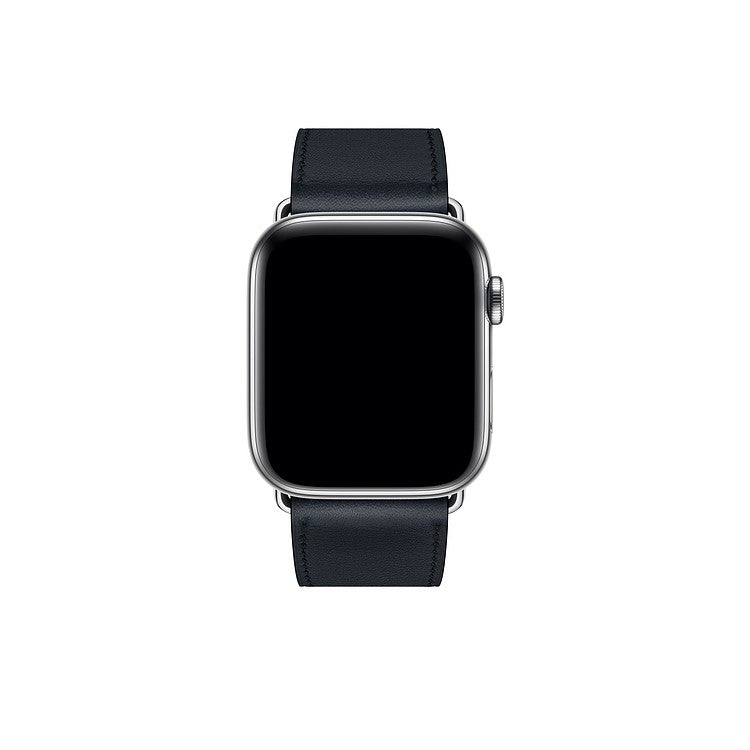 Genuine Leather Watch Band for Apple Watch Series 10 42mm / 9 8 7 41mm / SE (2023) SE (2022) SE 6 5 4 40mm / 3 2 1 38mm - Dark Blue