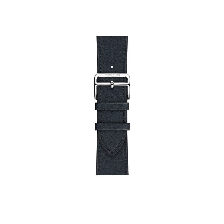 Genuine Leather Watch Band for Apple Watch Series 10 42mm / 9 8 7 41mm / SE (2023) SE (2022) SE 6 5 4 40mm / 3 2 1 38mm - Dark Blue