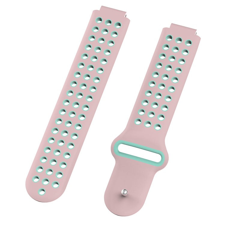 Bi-color Silicone Watch Wrist Band for Garmin Forerunner 220 230 235 630 620 735 645 S20 S60 S50 with Tool - Pink / Cyan