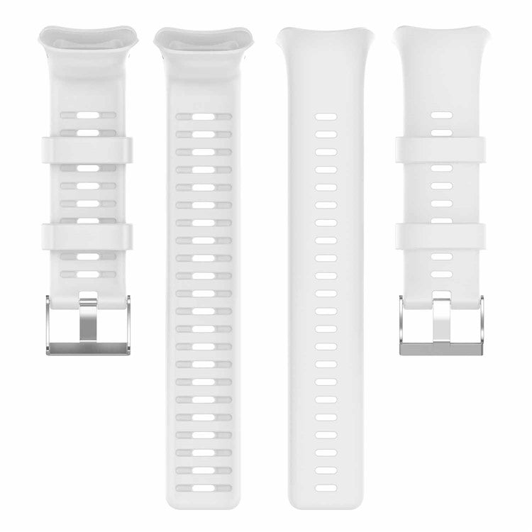 Silicone Replacement Strap Watch Band for Polar Vantage V, Pin Buckle Adjustable Wristband - White