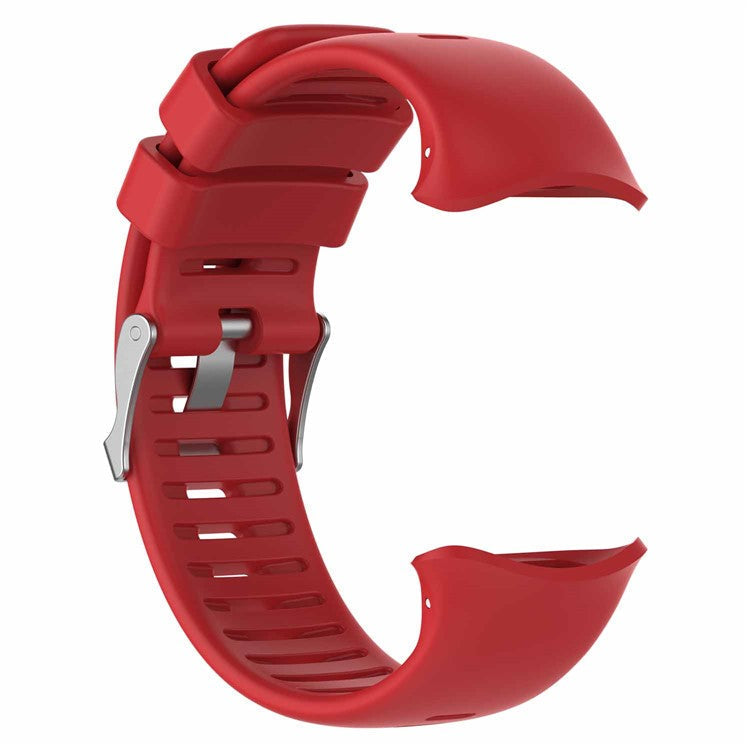 Silicone Replacement Strap Watch Band for Polar Vantage V, Pin Buckle Adjustable Wristband - Red