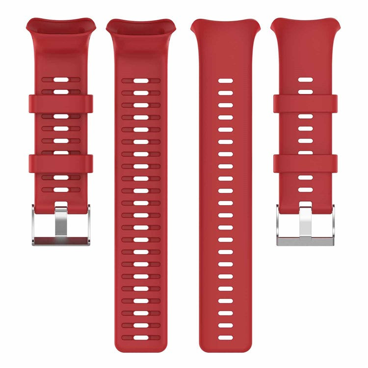 Silicone Replacement Strap Watch Band for Polar Vantage V, Pin Buckle Adjustable Wristband - Red
